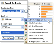 ISYS:email.search Screenshot